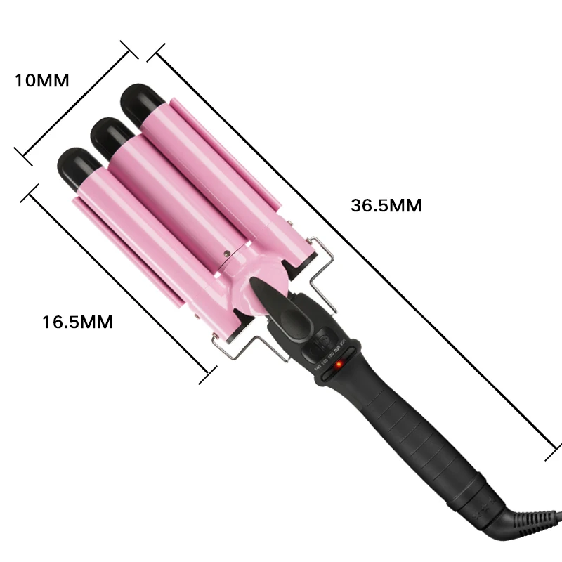 Professional 110-220v Hair Curling Iron Ceramic Triple Barrel Hair Curler Deep Pearl Waving Curly S