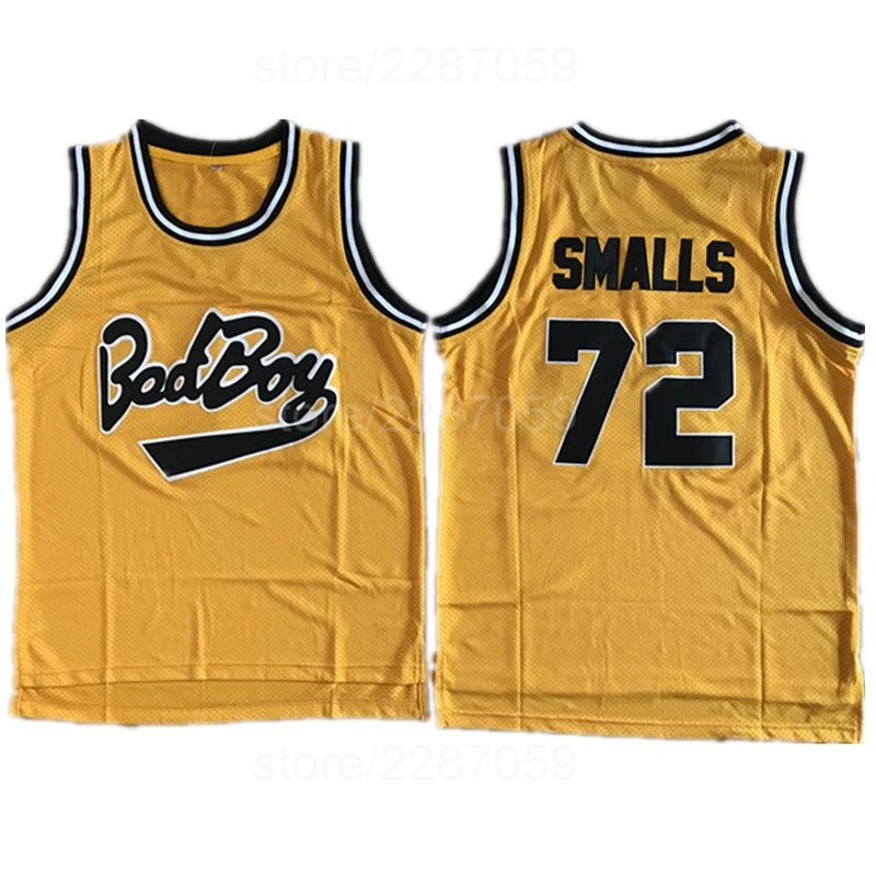 

Ediwallen Movie 72 Biggie Smalls Jersey Men Basketball Bad Boy Notorious Big Jerseys Black Yellow Red Color Embroidery Hot Sale