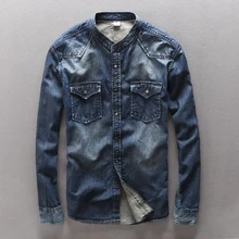Itale стильные новые модные джинсы синяя рубашка мужские хлопковые джинсовые повседневные рубашки мужская брендовая одежда Camisa masculina Homme Overhemd 3XL