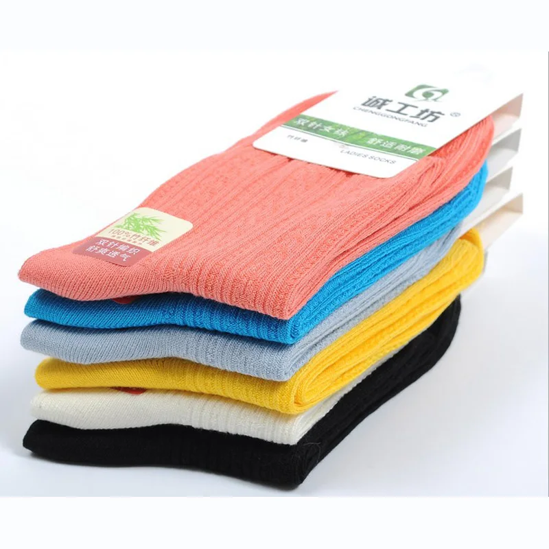 

2019 new Free shipping new young girl fashion candy solid socks Female girls Teenagers bamboo sock 6pair direct sales 6 colors