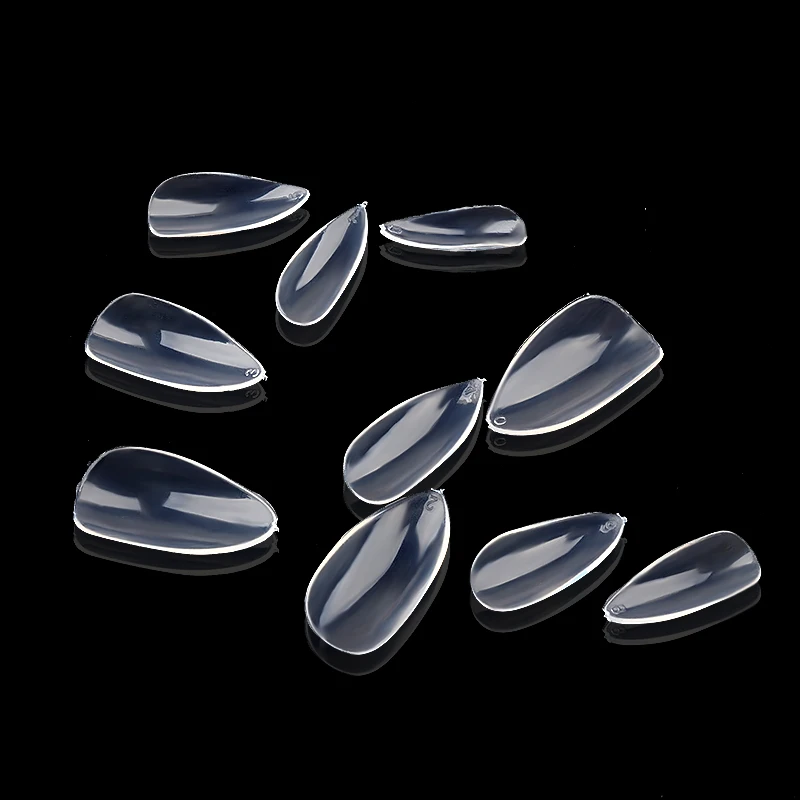 

600pcs/pack Oval Sharp End Stiletto Acrylic Fake Nails Full Cover Transparent Waterdrop False Nail Art Tips For Nail Design Tool