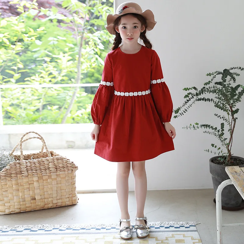 2018 Autumn New Korean Children Dress Girls Long Sleeves Dress Baby