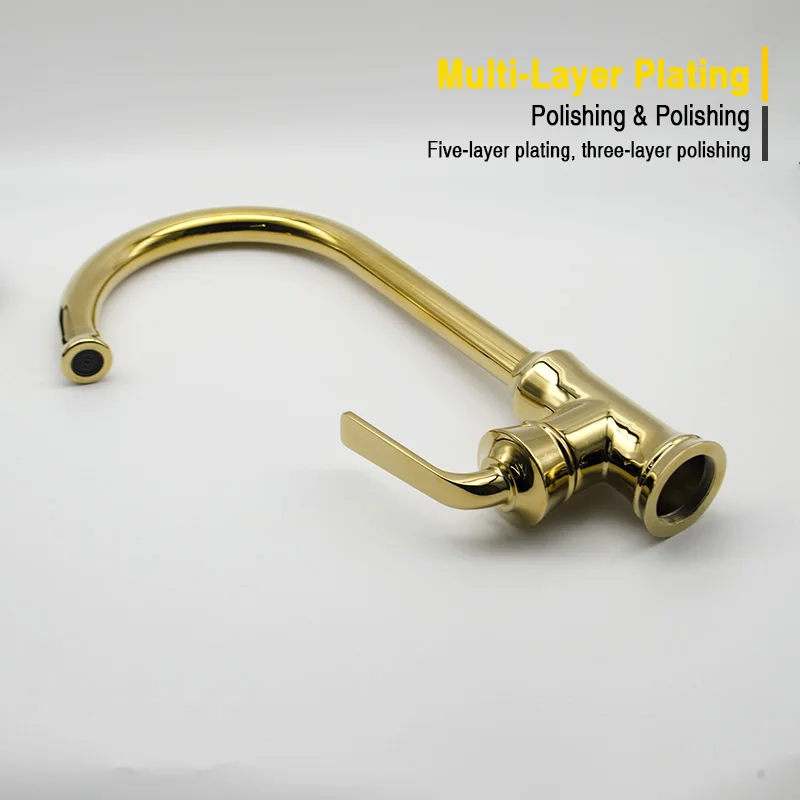 Gold Kitchen Faucet 360 Degree Rotation Vintage Brass Chrome Kitchen Sink Faucets Bathroom Basin Hot and Cold Water Mixer Taps Gold Kitchen Faucet 360 Degree Rotation Vintage Brass Chrome Kitchen Sink Faucets Bathroom Basin Hot and Cold Water Mixer Taps