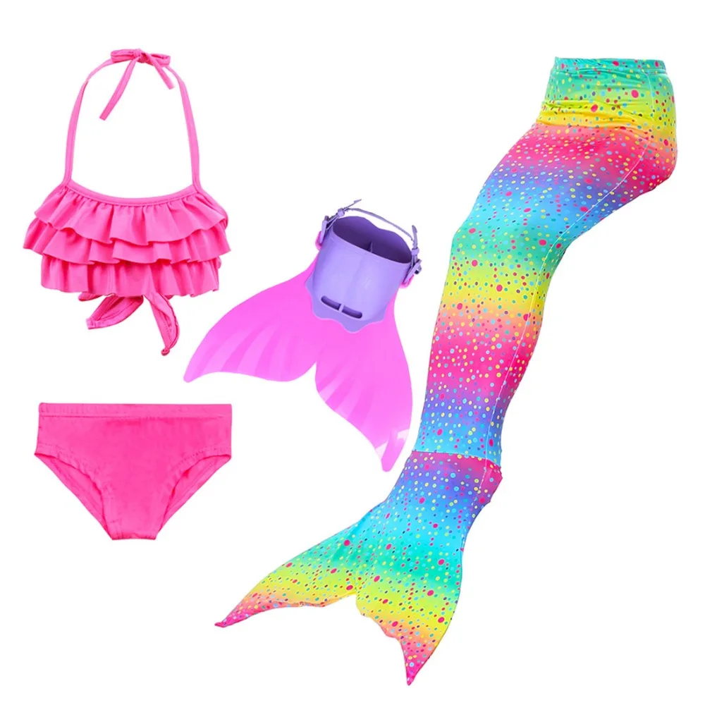 

Child Swimming Mermaid Tail With Flipper Girls Kids Mermaid Tail Swimsuit Mermaid Tail Cosplay Costumes Swimmable Bathing Suit