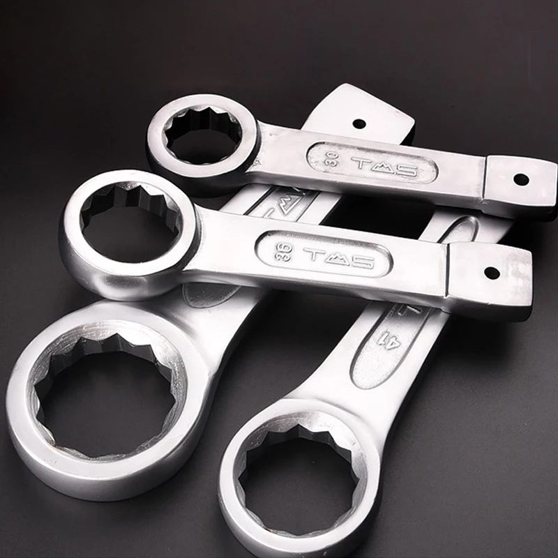 

24-55mm Heavy Plum Wrenches Single-headed Box End Wrench Percussion Ring Spanner Knockable Plum Spanners 1pcs