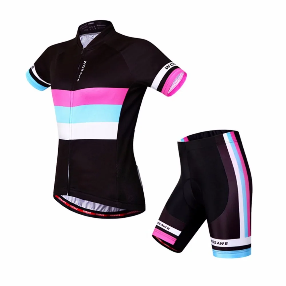 

2018 Women Cycling Clothes Set Cycling Shirts Shorts Breathable Cycling Jersey Set Outdoor Sports Clothes Bicycle Suit