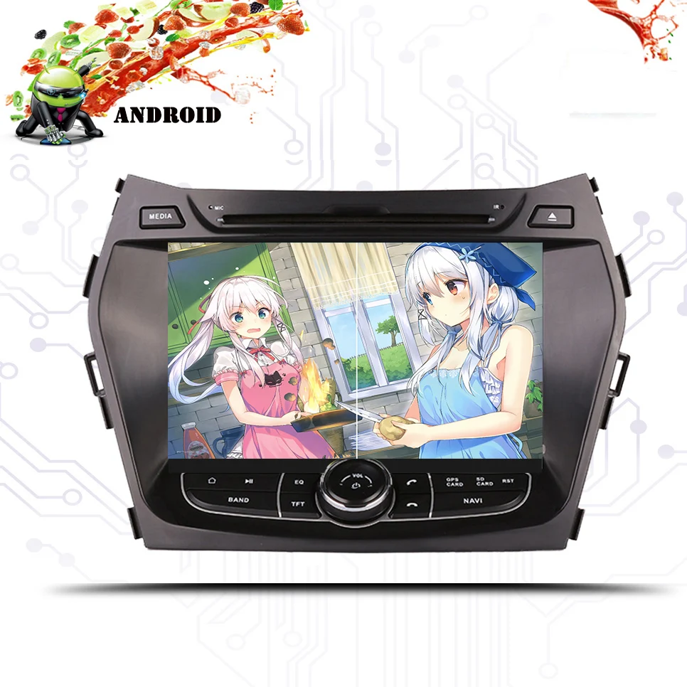 Perfect Android 9.0 car CD dvd for Hyundai IX45 Santa fe 2013 2014 2015 2016 2017 2018 car radio stereo navigation Audio video system 0
