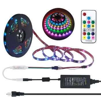 

WS2811 12V Addressable RGB LED Strip Lights Kit with Remote Controller and Power Supply, 16.4ft 150 LEDs Dream Color Tape ST20