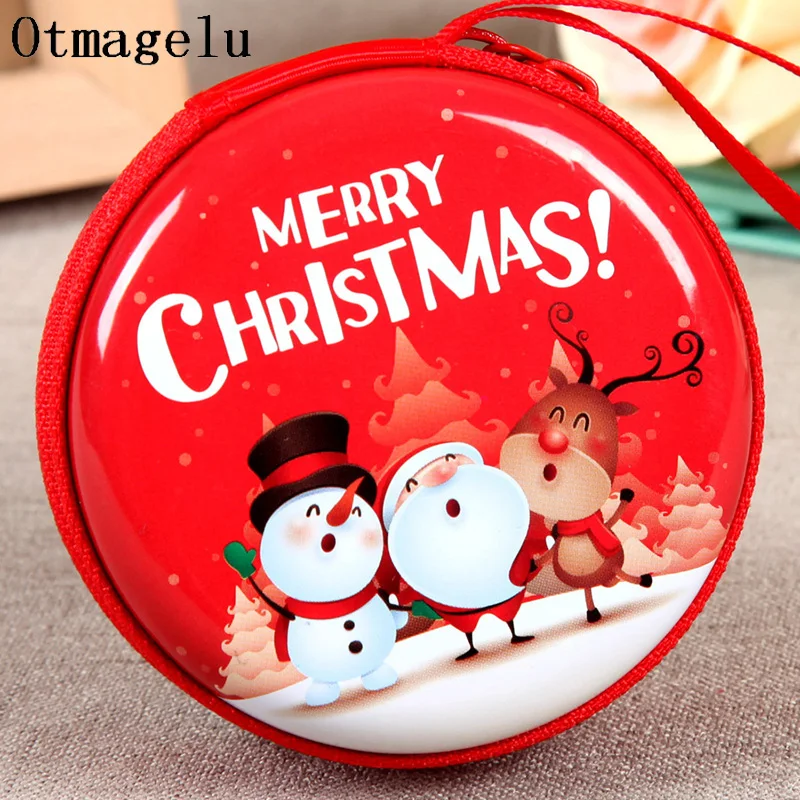 prativerdi Santa Claus Mini Storage Bag Money Box For USB Cable Coin Holder as a Christmas Gifts Zipper Lock Travel organizer5