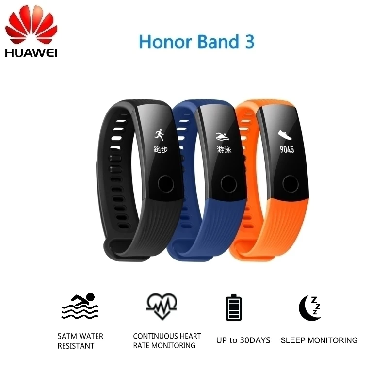 Оригинальный huawei Smart Honor Band 3 с монитором сердечного ритма для плавания длительным