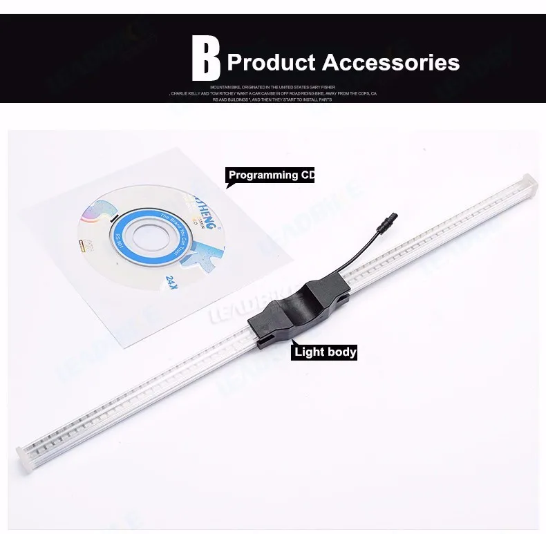 Discount Leadbike New 64 LED RGB Bicycle Wheel Spoke Light Waterproof Programmable DIY Light Bike Smart Lamp Double-sided Display Pattern 14