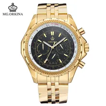 2016 Direct Selling Watch Blackcat Stainless Steel Men Watches Orkina Golden 30m Waterproof Men s Fashion