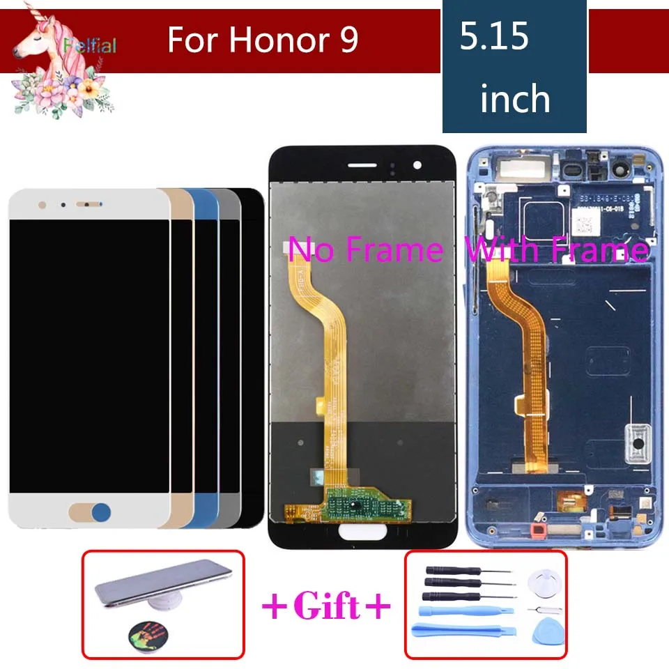 

10pcs/lot LCD For HUAWEI Honor 9 LCD Display Touch Screen Digitizer with Frame STF-L09 STF-AL10 STF-AL00 STF-TL10 LCD Assembly