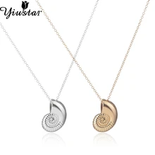 New Gold Ariel Voice Shell Necklace Spiral Swirl Sea Snail Ocean Beach Conch Necklaces For Women Party Gifts