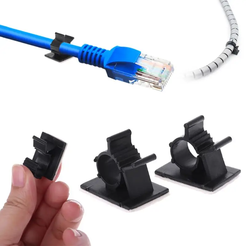 

KEITHNICO 10pcs Self-adhesive Cable Clips Management Charging Power Cord Organizer Holder Line Fixed Clamps For Car PC Mouse TV