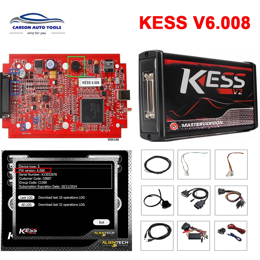 

New EU Ver Kess V6.008 V2.47 Master KESS V2 3.099 V2.30 OBD2 Manager NoToken Limit Kess V2 Master Tuning Kit ECU Programmer