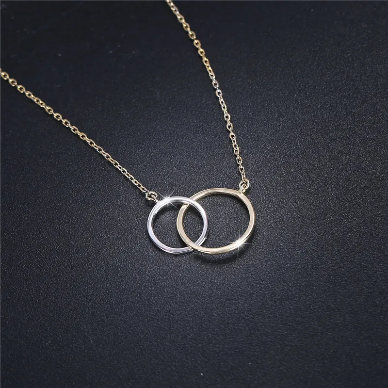 Simple Fashion Minimalism  Plated 925 Sterling Silver Double Necklace For Women (1)