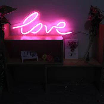 

TONGER Love Acrylic Wall Neon Sign Holiday Decorations for Home Led Lights Decoration Led Christmas Accessories