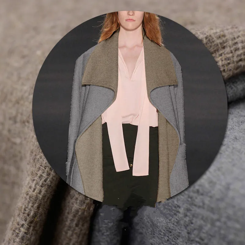 

Gray MIX coffee double-sided wool ultra-soft fine wool fabric can be separated autumn winter high-level custom clothing cloth
