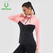 Vansydical, зимняя спортивная одежда для фитнеса, оборудование для тренировок, куртка для бега, гимнастическая куртка на молнии для йоги для женщин