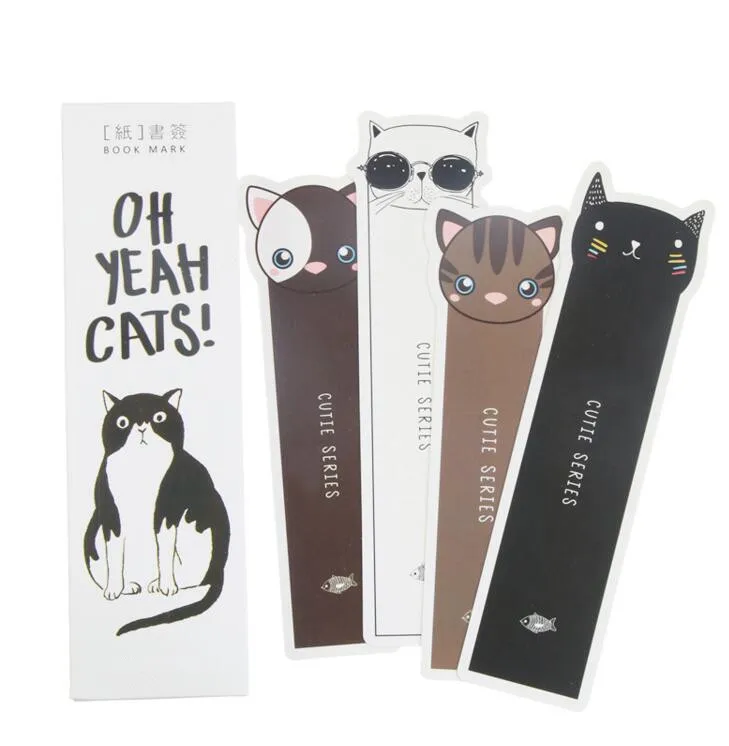

30 Pcs/Set Cartoon Cat Whales Animals Bookmark Paper Bookmark Promotional Learning Reading Gift Stationery Bookmark