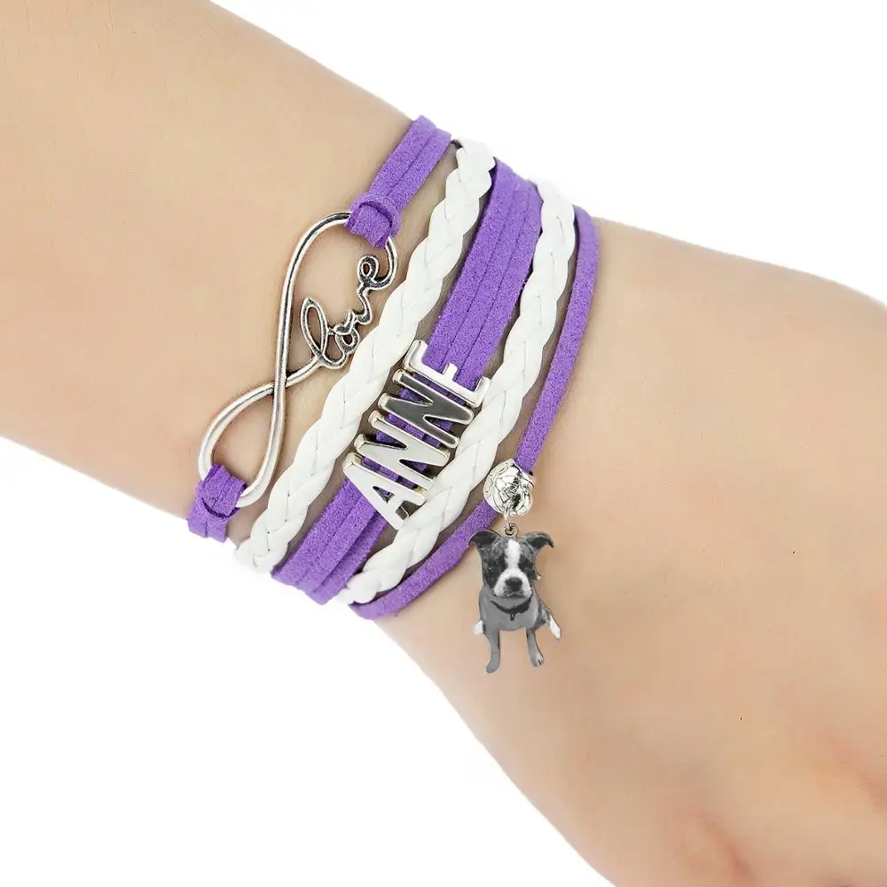 Personalized Pet and Name Weaving Charm Bracelet Customized your own style for Dropshipping CJZBLXSL01293 | Украшения и