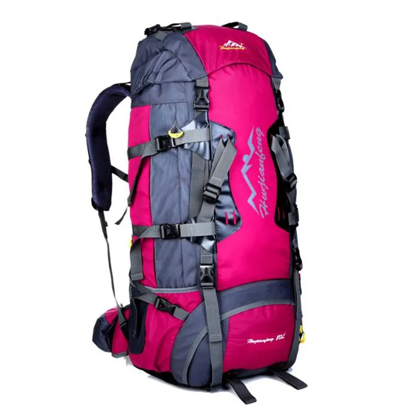 Fishsunday 80L Водонепроницаемый Спортивный Тактический походный рюкзак, рюкзак для багажа, регулируемый плечевой ремень July13 - Цвет: Hot Pink