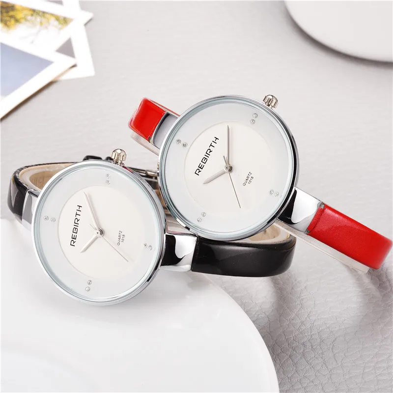 REBIRTH Femmes Montres женские часы повседневные лучший бренд класса люкс кварцевые тонкий