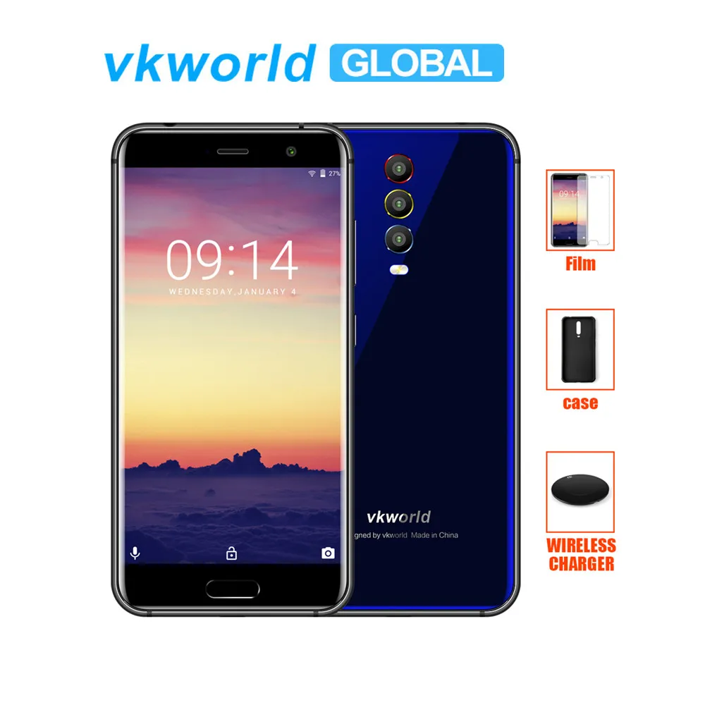 VKworld K1, 5,2 дюймов, Восьмиядерный процессор MTK6750T, Android 8,1, 4040 мАч, задняя камера, 3 камеры, быстрая зарядка, 5 В/3 А, 4 ГБ, 64 ГБ, смартфон