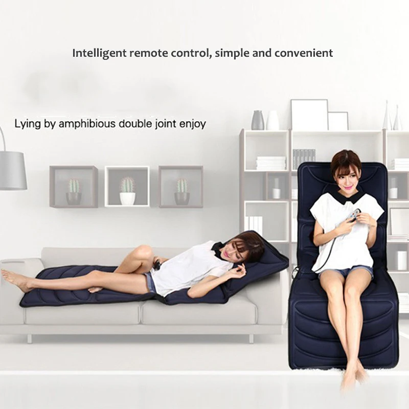 pr+mise Electric Portable Heating Vibrating Far-Infrared Back Massager Chair Pain Relief Massager Mattress