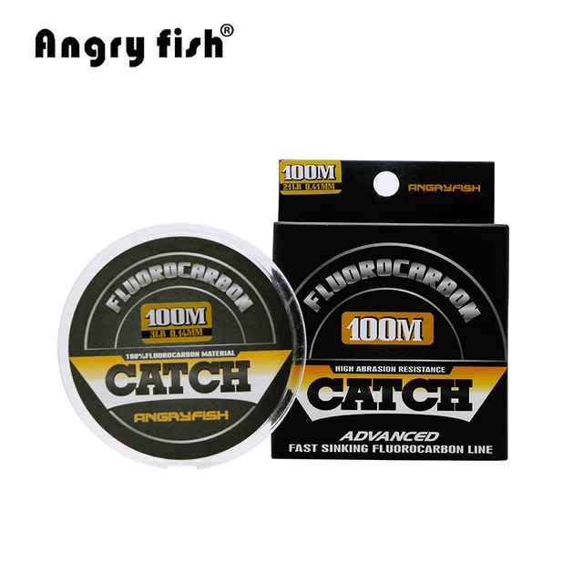 US $8.94 Angryfish 100% Fluorocarbon Fishing Line 100m Transparent Carbon Monofilament Line Super Strong Fre