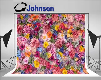 

Multicolored Flower Wall photography backgrounds Vinyl cloth High quality Computer print party backdrops