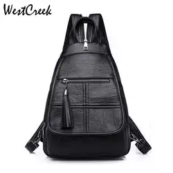 WESTCREEK бренд из искусственной кожи Малый Винтаж рюкзаки женские Путешествия сумка для колледжа для девочек Bagpack сумка на плечо ежедневно