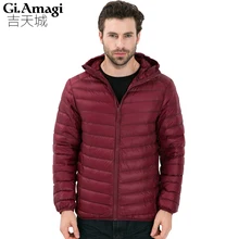 Ультра легкий пуховик человек Hoodide куртка большого размера пуховик Человек высокого качества белая утка куртки с капюшоном мужская верхняя одежда