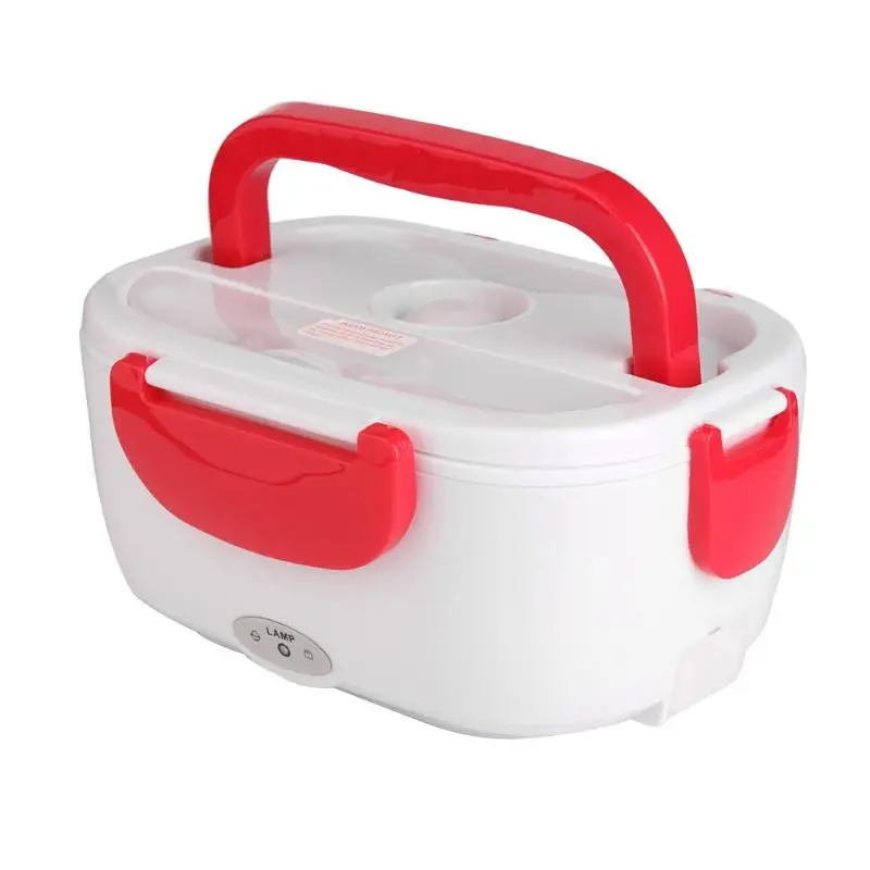 220V/110V 1.05L Portable Electric Heating Lunch Box Food Container Storage Heater Rice Container Dinnerware Sets for Home Car - Цвет: US plug Red