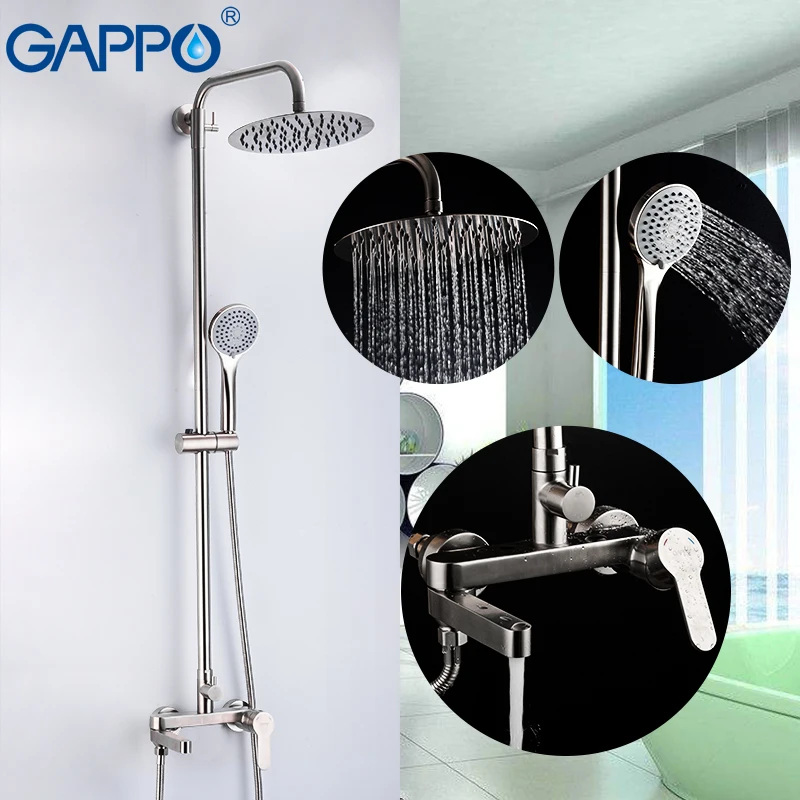 

GAPPO 1 Set Bathroom Rainfall Shower Faucet Set Mixer Single Handle Mixer Tap With Hand Sprayer Wall Mounted Bath Shower Sets