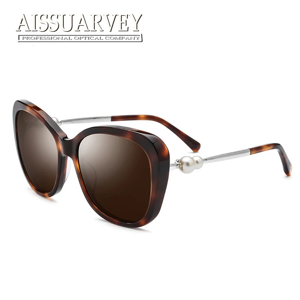 

2019 Big Acetate Fashion Polarized Sunglasses For Woman Top Quality Girls Lady Brand Luxury Vintage Pearl Driving Sun Glasses