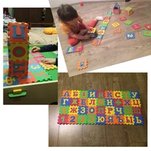 36pcs 90 90mm Kids baby play mat puzzle mats carpet rugs babies puzzle 33PCS Russian Language