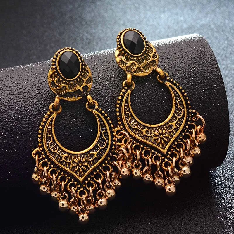 

Boho Earrings 2019 Women Ethnic Antique Gold Vintage Metal Tassel Earrings Indian Jewelry Orecchini Kolczyki