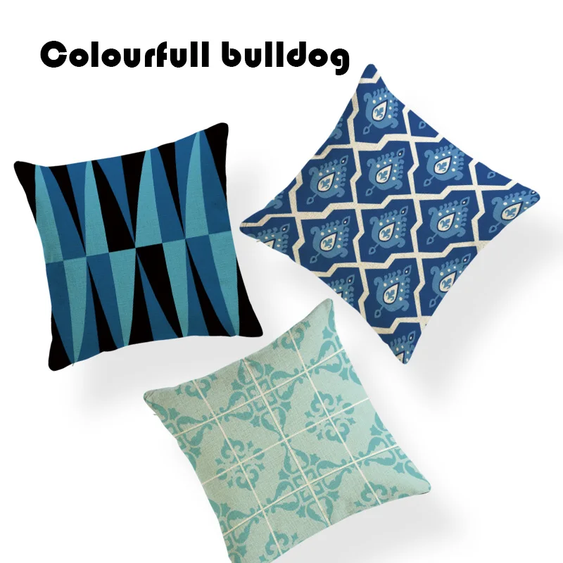 

Fun Geometric Mandala Arrow Ikat Tribal Patterns Toss Pillow Childlike Cushion Cover Watercolor Sky Rain Linen Home Office Decor