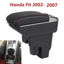 Автомобильный двойной Слои коробка для хранения в центральной консоли кожаный держатель стаканов для Honda Fit Джаз 2002-2007 хэтчбек 2003 2004 2005 2006
