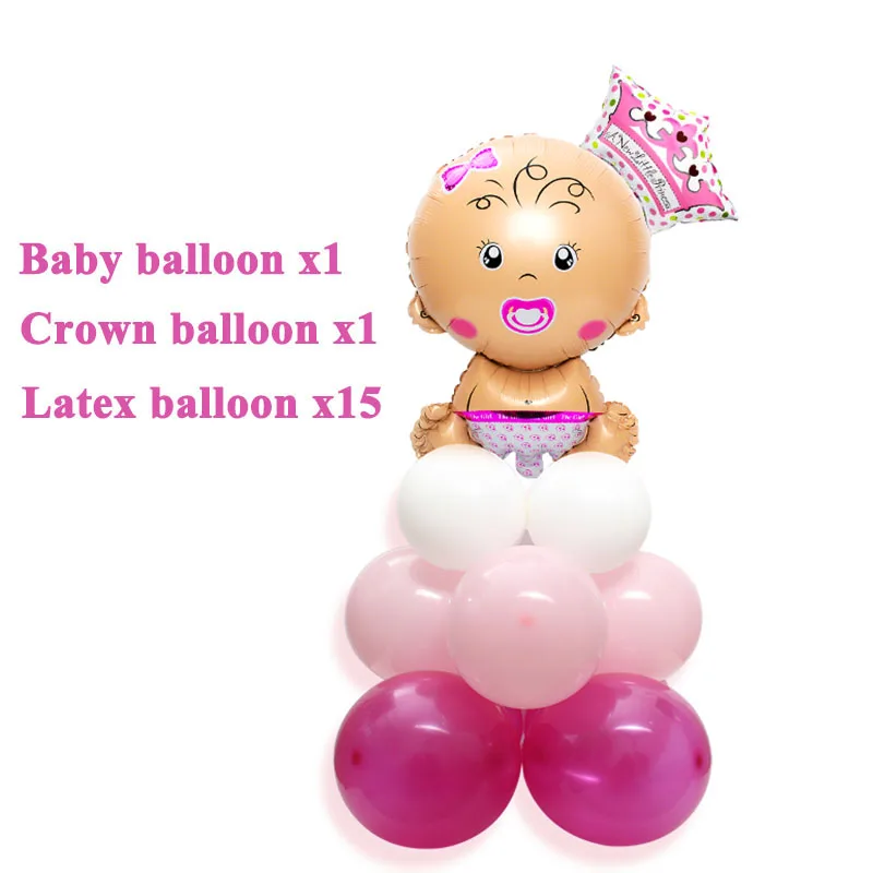 Пустышка, Детские латексные воздушные шары из фольги, вечерние украшения для мальчиков и девочек - Цвет: 17pcs girl set
