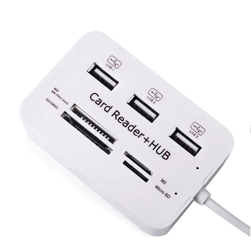 Multi USB 2 0 Hub 3 Ports With Card Reader USB Splitter 480Mbps USB Combo All 2