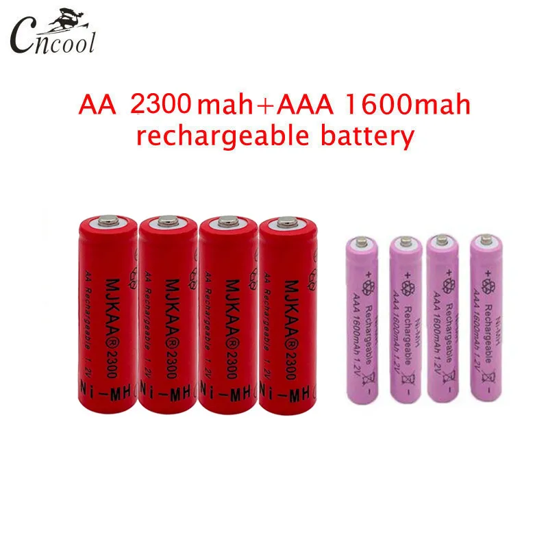 20 шт АА красный 2300 mAh Ni MH Перезаряжаемые батареи + ААА 1600 батареи|Перезаряжаемые