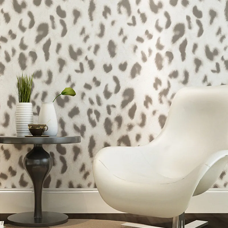 Modern Leopard Wallpaper 3D Embossed mural wall contact paper luxury ...