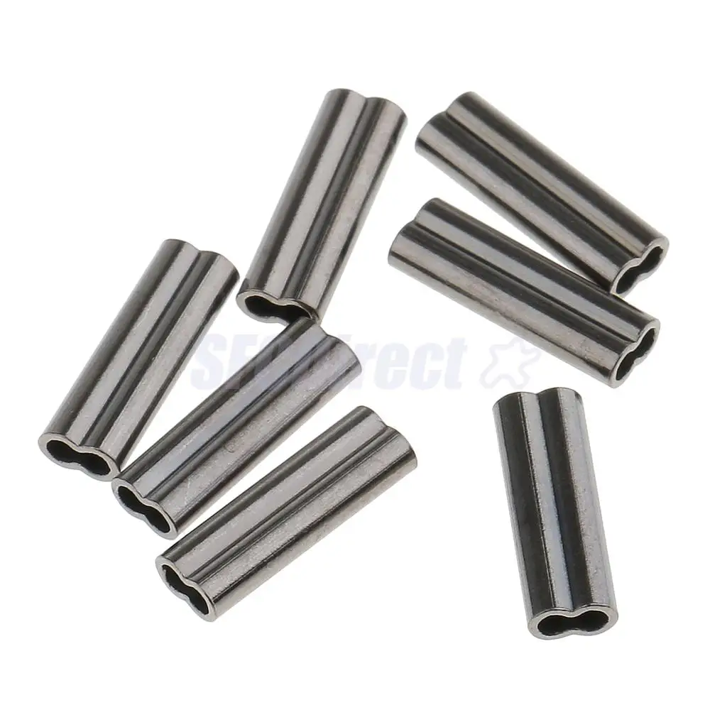 100pcs Double Barrel Copper Crimp Sleeves Fishing Crimps 1mm /1.2mm Bore