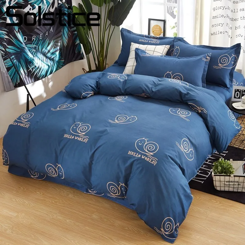 Solstice Home Textile Cartoon Snail Kid Child Bedlinen Dark Blue