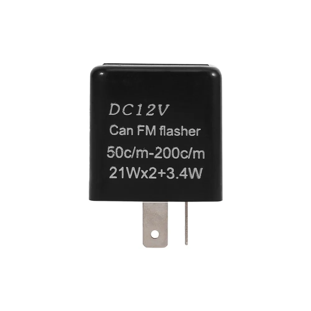 

Universal Motorcycle Turn Signal Indicator 2-Pin Speed Adjustable LED Flasher Relay 12V Black For Turn Signal Light Blinker