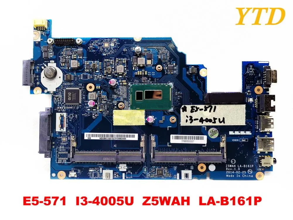الأصلي لشركة أيسر E5-571G اللوحة المحمول E5-571 I3-4005U Z5WAH LA-B161P اختبار جيد شحن مجاني