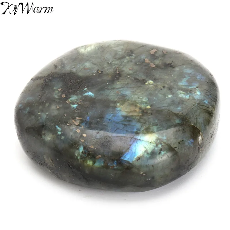 

KiWarm 1PC Large Tumbled Stone Labradorite Quartz Crystal Healing Mineral Rock Specimens Paperweight Craft for Home Decor Crafts